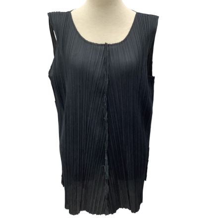 ISSEY MIYAKE イッセイミヤケ PLEATS PLEASE  ※リメイク品※ ノースリーブカットソー SIZE 3 ブラック