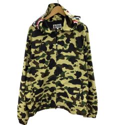 A BATHING APE アベイシングエイプ メンズ 迷彩 ジャンパー サメ SIZE L カーキ Bランク