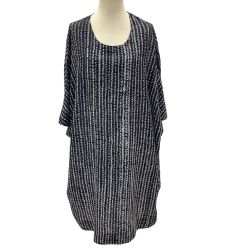 JURGEN LEHL ヨーガンレール レディース ワンピース SIZE M シルク100% J0446XNK ブラック×ホワイト Bランク