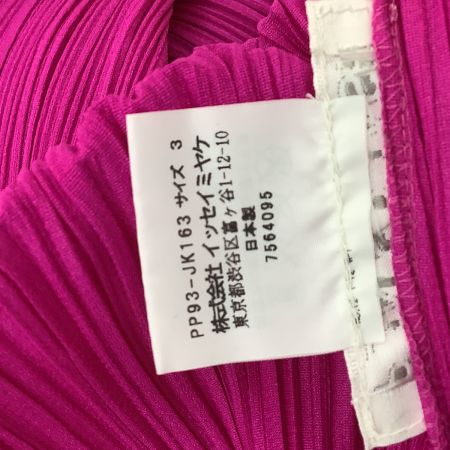 ISSEY MIYAKE イッセイミヤケ PLEATS PLEASE カットソー SIZE 3 PP93-JK163 ショッキングピンク