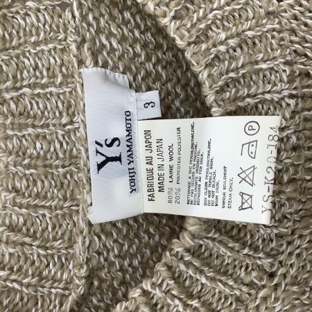 Y's ワイズ レディース ポケット付き ニットベスト SIZE 3 YS-K20-184 ベージュ