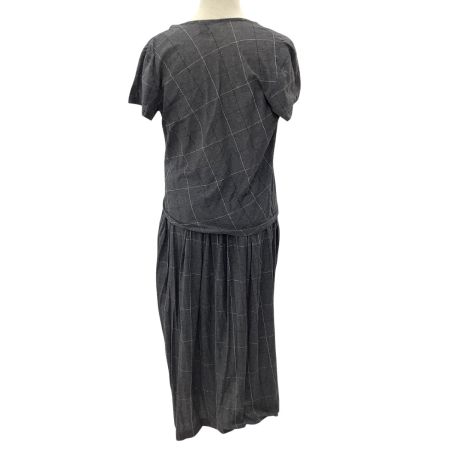 Y's ワイズ レディース セットアップ (カットソー、スカート) SIZE 3 チェック グレー