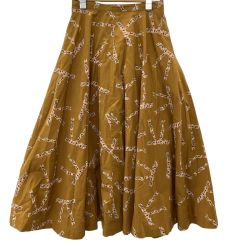 KANEKO ISAO カネコイサオ レディース スカート リボン柄 マスタード Bランク