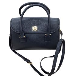 LOEWE ロエベ レディース ２WAYバッグ アラモ28 レザー ブラック Bランク