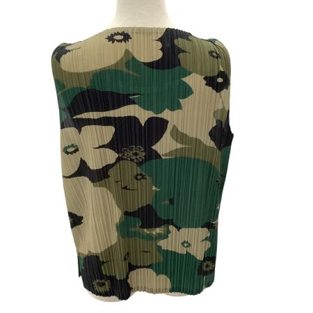 ISSEY MIYAKE イッセイミヤケ レディース プリーツ ノースリーブ カットソー SIZE 2 IM42FJ225 グリーン
