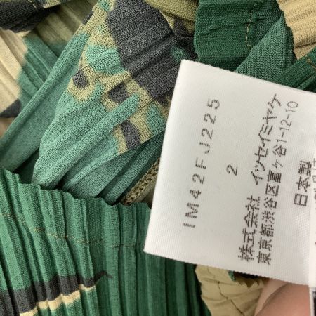 ISSEY MIYAKE イッセイミヤケ レディース プリーツ ノースリーブ カットソー SIZE 2 IM42FJ225 グリーン