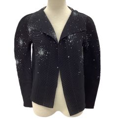 me ISSEY MIYAKE ミー レディース ワッフル プリーツ カーディガン SIZE Free MI73FO711 ブラック Bランク