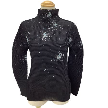 me ISSEY MIYAKE ミー ワッフル プリーツ カットソー SIZE Free MI73FJ711 ブラック