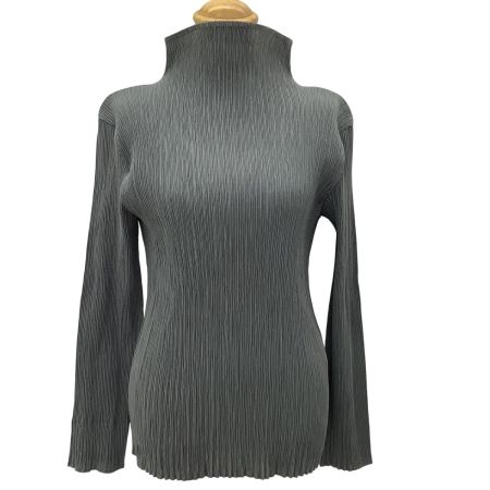ISSEY MIYAKE イッセイミヤケ レディース プリーツ カットソー SIZE M IM82-FJ907 グレー