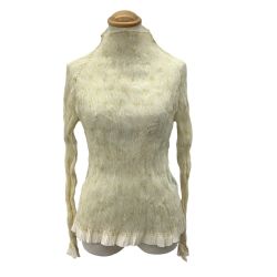 ISSEY MIYAKE FETE レディース 波プリーツ SIZE 2 IF44FJ734 イエロー Bランク