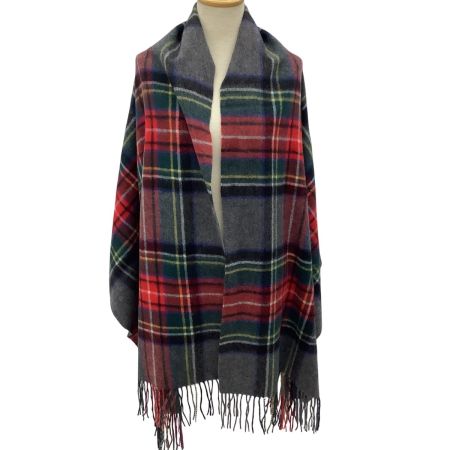 LANVIN on Blue ランバン ストール チェック カシミア 100%