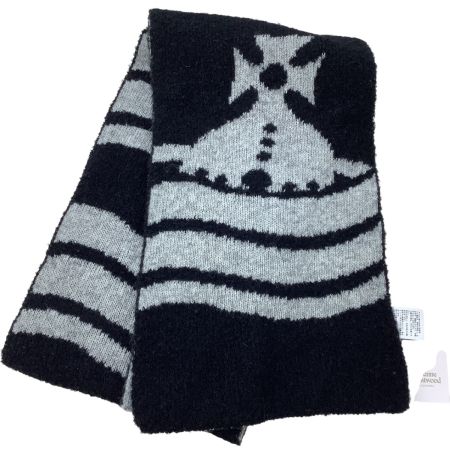 Vivienne Westwood ヴィヴィアン・ウエストウッド 未使用 タグ付き マフラー ブラック×グレー