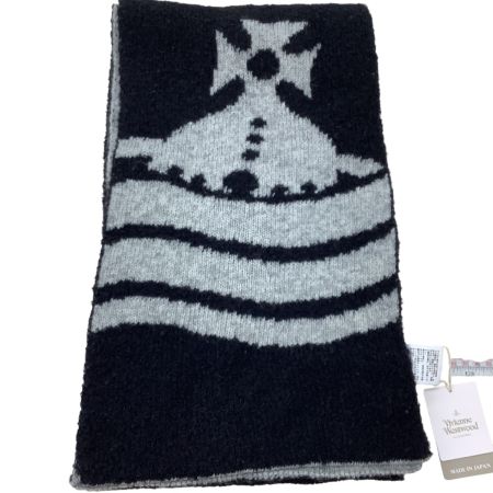 Vivienne Westwood ヴィヴィアン・ウエストウッド 未使用 タグ付き マフラー ブラック×グレー
