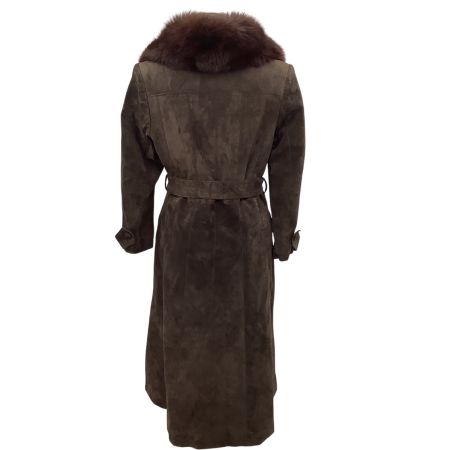 MAX MARA マックスマーラー レディース  スウェード 衿フォックス コート SIZE 9号 ブラウン