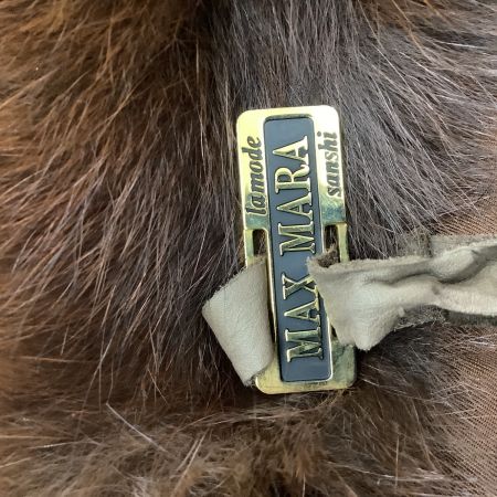 MAX MARA マックスマーラー レディース  スウェード 衿フォックス コート SIZE 9号 ブラウン