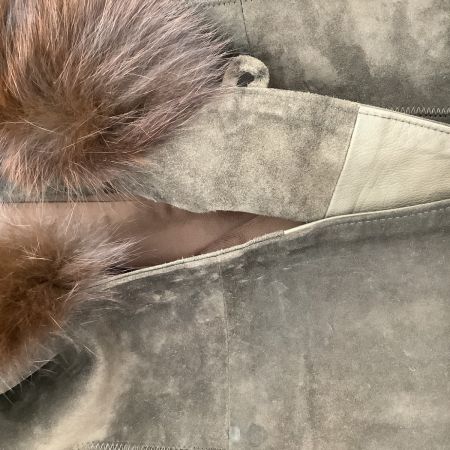 MAX MARA マックスマーラー レディース  スウェード 衿フォックス コート SIZE 9号 ブラウン