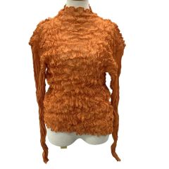 ISSEY MIYAKE イッセイミヤケ レディース 変形 カットソー 立体 絞り SIZE 2 IM34FJ810 オレンジ Bランク
