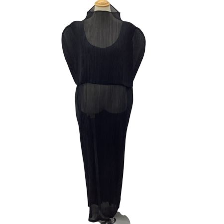 ISSEY MIYAKE イッセイミヤケ プリーツ 変形 ワンピース SIZE L IM61-FH925 ブラック
