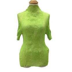 ISSEY MIYAKE イッセイミヤケ 波プリーツ 半袖 カットソー SIZE ２ IF62FJ414 黄緑 Bランク