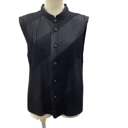 ISSEY MIYAKE イッセイミヤケ WHITE LABEL ホワイトレーベル メンズ ベスト ジレ SIZE 2 ME42FE546 ブラック