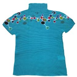 ISSEY MIYAKE イッセイミヤケ Me ミー レディース ワッフルプリーツ カットソー  MI73FK225 スカイブルー Bランク