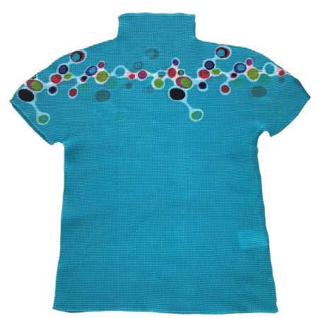 ISSEY MIYAKE イッセイミヤケ Me ミー レディース ワッフルプリーツ カットソー  MI73FK225 スカイブルー