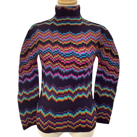 ISSEY MIYAKE イッセイミヤケ Me ミー レディース ワッフルプリーツ カットソー  総柄 MI83FJ521 パープル