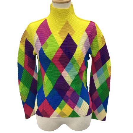ISSEY MIYAKE イッセイミヤケ Me ミー ワッフルプリーツ カットソー  イエロー
