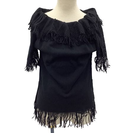 ISSEY MIYAKE イッセイミヤケ レディース フリンジ付き カットソー SIZE 2 IF84KK540 ブラック