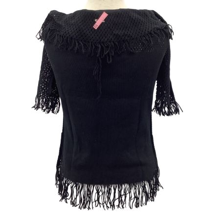 ISSEY MIYAKE イッセイミヤケ レディース フリンジ付き カットソー SIZE 2 IF84KK540 ブラック