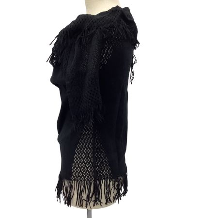 ISSEY MIYAKE イッセイミヤケ レディース フリンジ付き カットソー SIZE 2 IF84KK540 ブラック