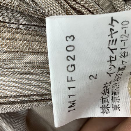 ISSEY MIYAKE イッセイミヤケ プリーツ ひざ丈スカート SIZE 2 斜めストライプ IM11FG203 ベージュ