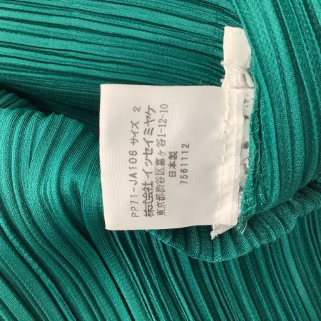 ISSEY MIYAKE イッセイミヤケ PLEATS PLEASE コート  SIZE 2 PP71-JA106 エメラルドグリーン