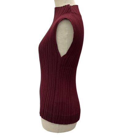 ISSEY MIYAKE イッセイミヤケ プリーツ ノースリーブカットソー マジョーラカラー SIZE 2 IF64FJ759 ワインレッド