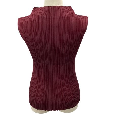 ISSEY MIYAKE イッセイミヤケ プリーツ ノースリーブカットソー マジョーラカラー SIZE 2 IF64FJ759 ワインレッド
