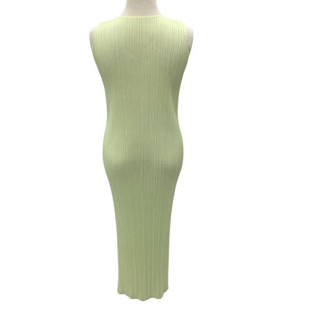 ISSEY MIYAKE イッセイミヤケ PLEATS PLEASE ノースリーブワンピース SIZE 1 PP01-JH601 黄緑