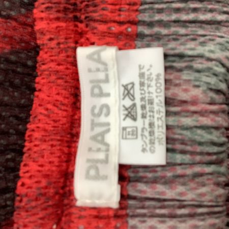 ISSEY MIYAKE イッセイミヤケ PLEATS PLEASE スカート SIZE 3 ストライプ PP64-JG324 レッド