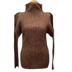 ISSEY MIYAKE イッセイミヤケ PLEATS PLEASE カットソー SIZE 3 転写 総柄 PP84-JK404 ブラウン Bランク