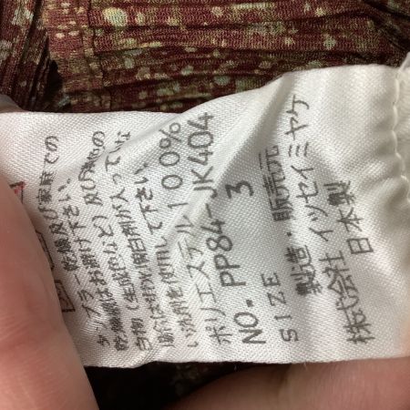 ISSEY MIYAKE イッセイミヤケ PLEATS PLEASE カットソー SIZE 3 転写 総柄 PP84-JK404 ブラウン