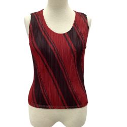 ISSEY MIYAKE イッセイミヤケ PLEATS PLEASE ノースリーブカットソー SIZE 3 PP64-JK321 レッド Bランク
