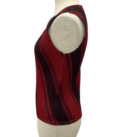 ISSEY MIYAKE イッセイミヤケ PLEATS PLEASE ノースリーブカットソー SIZE 3 PP64-JK321 レッド
