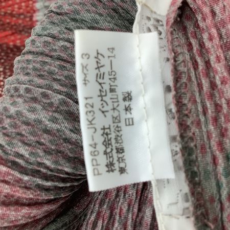 ISSEY MIYAKE イッセイミヤケ PLEATS PLEASE ノースリーブカットソー SIZE 3 PP64-JK321 レッド