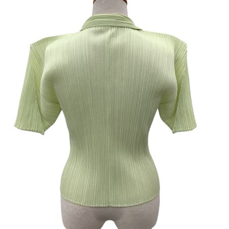 ISSEY MIYAKE イッセイミヤケ PLEATS PLEASE シャツ SIZE 3 PP01-JJ602 黄緑