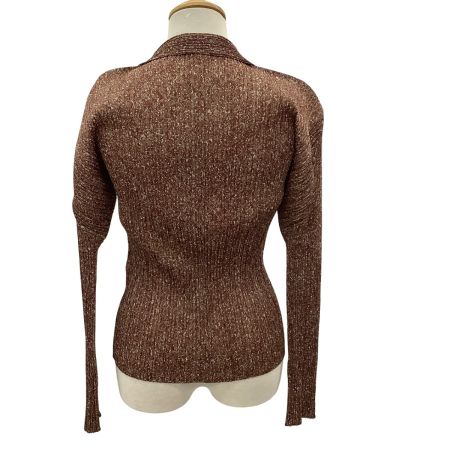 ISSEY MIYAKE イッセイミヤケ PLEATS PLEASE ジャケット 転写 SIZE 3  PP84-JK424 ブラウン