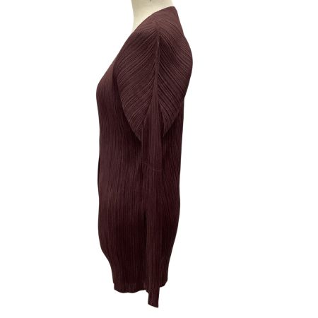 ISSEY MIYAKE イッセイミヤケ PLEATS PLEASE カーディガン ジャケット SIZE 3 PP73-JD246 ワインレッド