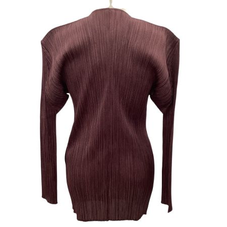 ISSEY MIYAKE イッセイミヤケ PLEATS PLEASE カーディガン ジャケット SIZE 3 PP73-JD246 ワインレッド