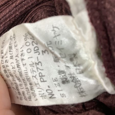 ISSEY MIYAKE イッセイミヤケ PLEATS PLEASE カーディガン ジャケット SIZE 3 PP73-JD246 ワインレッド