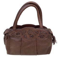 IBIZA イビサ レディース ハンドバッグ レザー ブラウン Bランク