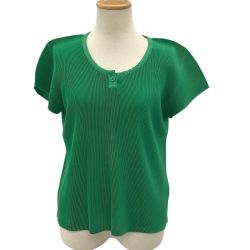 ISSEY MIYAKE イッセイミヤケ PLEATS PLEASE カットソー SIZE 3 PP71-FK383 グリーン Bランク