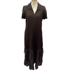 ISSEY MIYAKE イッセイミヤケ PLEATS PLEASE ワンピース ティアード切替 SIZE 3 PP43-JH506 ブラウン Bランク